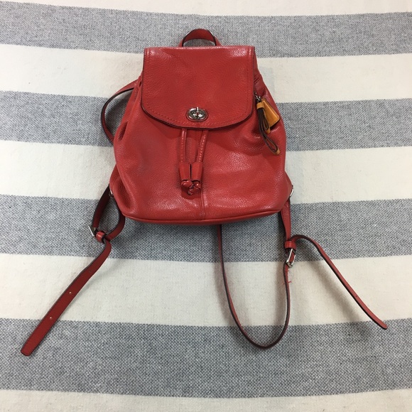 orange coach backpack